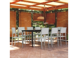 Garden Dining Set, Garden Dining Sets Vidaxl Branco Plástico (mesa Com 200 Cm De Comprimento)