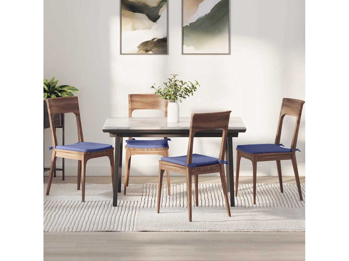 Vidaxl Almofadas De Assento 4 Pcs Azul Jeans 40 X 40 X 3 Cm Tecido