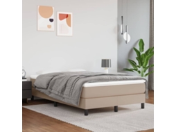 Vidaxl Estrutura De Cama Com Molas 120x200 Cm Couro Artificial Cappuccino