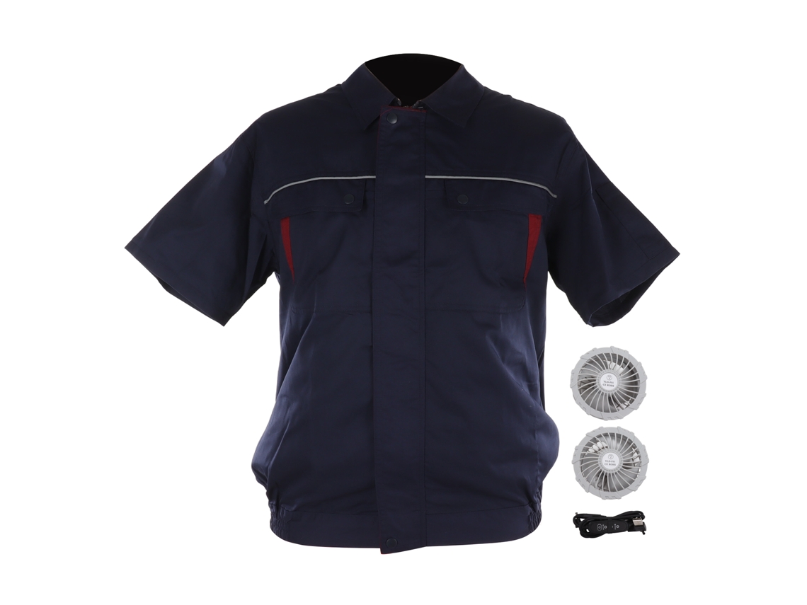 Jaqueta de Resfriamento Usb com Ventiladores XL Azul Marinho Vermelho