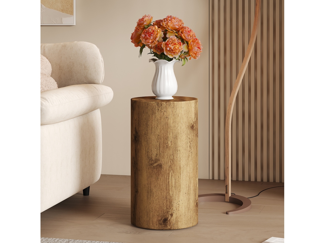 Mesa Apoio Redonda Mdf 30cm Estilo Minimalista para Sofá