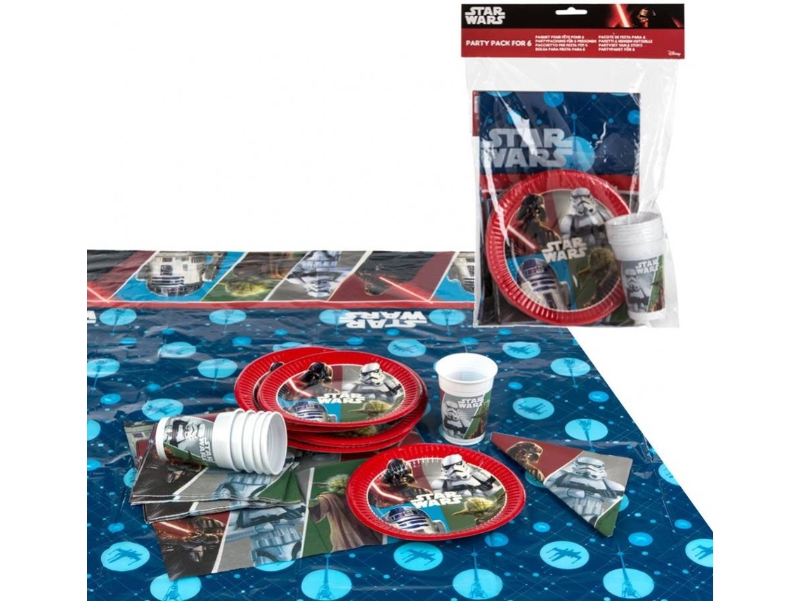 Conjunto de Festa PROCOS Star Wars (Azul - Reciclável - 25 Peças)