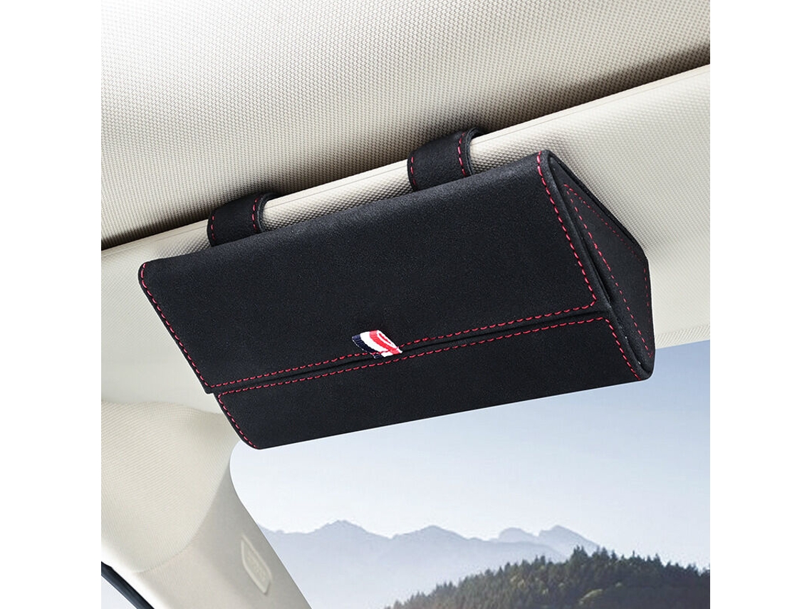 Estojo para Óculos com Proteção Solar, Carro com Clipe para Pendurar Óculos, Organizadora para o Interior do Carro, Preto AQUAFORGE