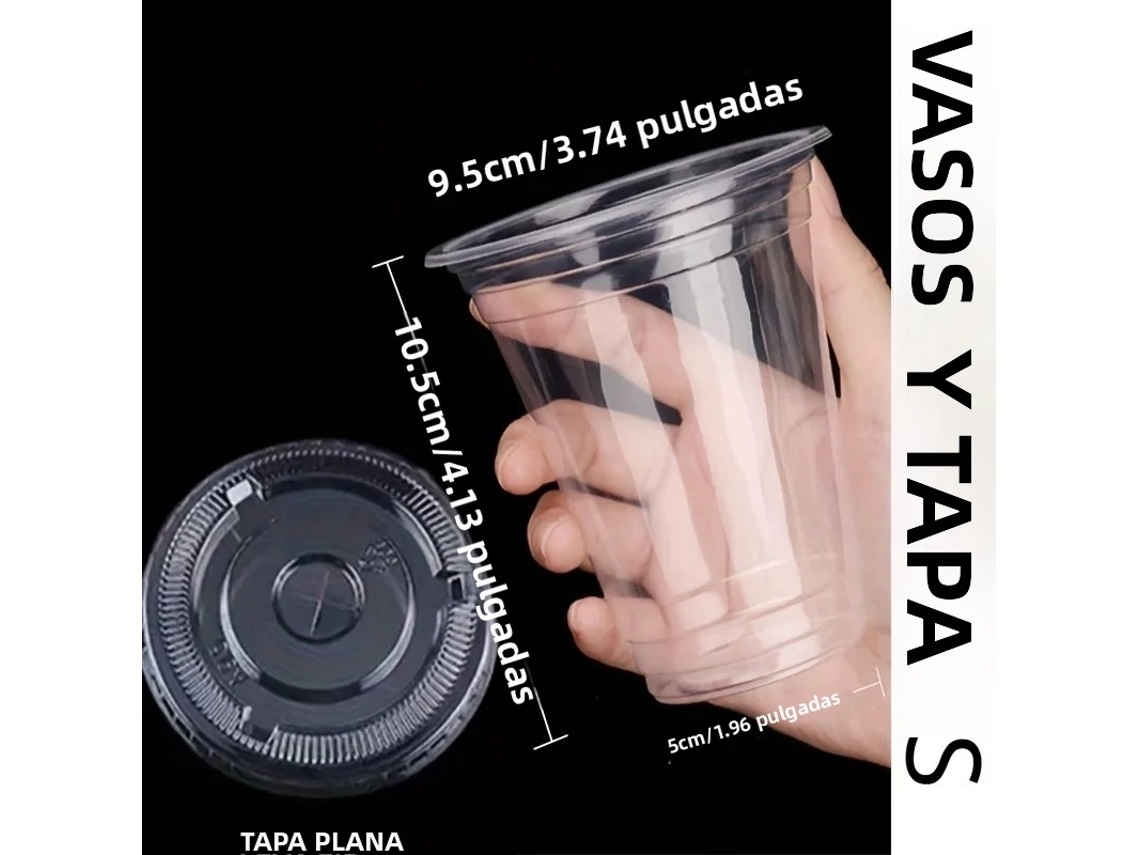 Conjunto De 50 Copos Descartáveis De Plástico (355 Ml) Com Tampa.