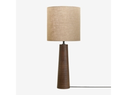 Sklum Candeeiro De Mesa Em Madeira De Manga Malva Linho          ↑40 Cm