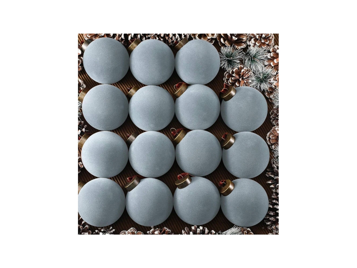 Conjunto De 15 Bolas De Natal Em Veludo De 8 Cm, Com Acabamento Aveludado, Para Decoração De Árvore De Natal. Igvtrade