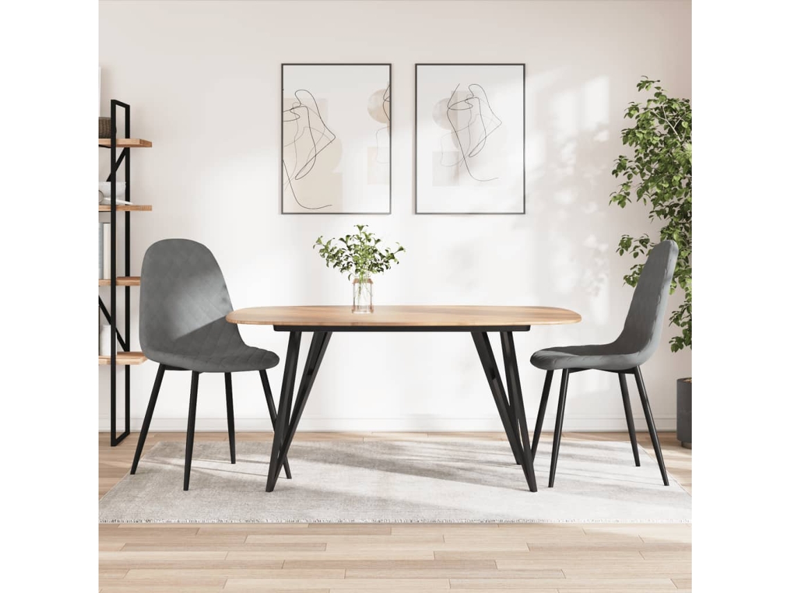 Vidaxl Cadeiras De Jantar 2 Pcs Veludo Cinzento-claro