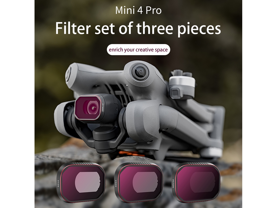 2026 conjunto de Filtros Nd para Dji Mini 4 Pro: Nd16, Nd64, Nd256, Ultra Finos, 3 Filtros de Lente