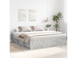 Estrutura De Cama Super King Size 180x200 Cm Cinza Cimento