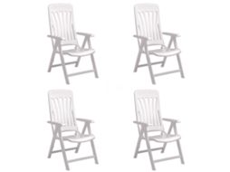 Set 4 Poltronas Multiposição Exterior Branco Blanes Garbar