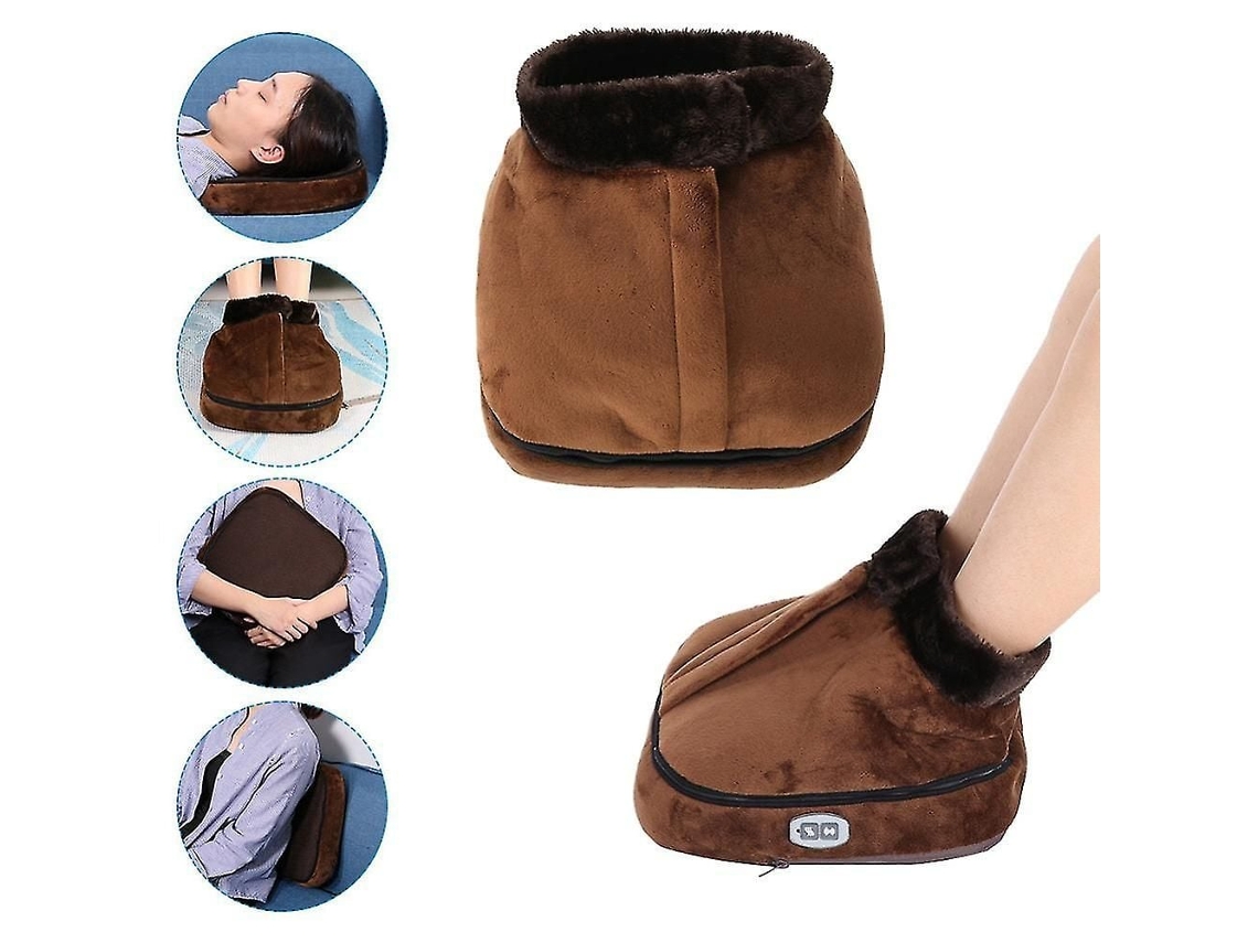 Eu Plug 2 Em 1 Aquecedor De Pés Aquecido Elétrico Aconchegante Unissex Veludo Massageador Massageado R Grande Chinelo Calor Dos Pé