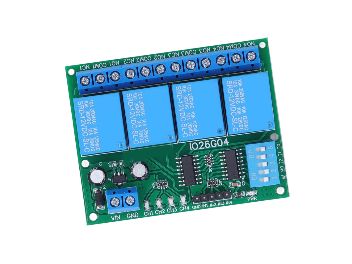 Módulo Relé 4 Canais Controle Dc 12v Eletrônico