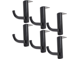 Suporte Para Fones De Ouvido Em Plástico Preto, Conjunto De 6 Peças, Para Armazenamento Prático. Gancho De Parede