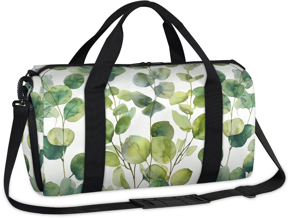 Bolsa MARCA em formato de folha de eucalipto para crianças 45x21x23cm tecido poliéster