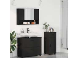 Vidaxl Conjunto De Móveis Para Banheiro 3 Unid. Preto