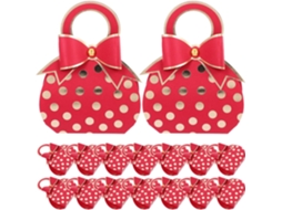 Caixas De Doces Vermelhas Para Casamento Com Design Bolsa E Laço, 50 Unidades