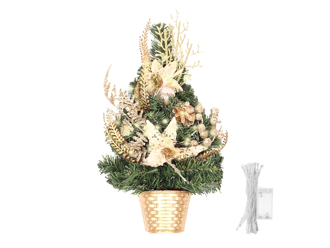 Laxiscreed Planta Decorativa De 34cm Com Árvore Meia-lado, Funciona Com 2 Pilhas Aa