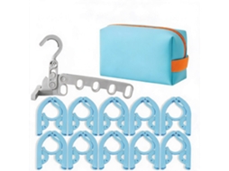 Conjunto Cabides CHRUI Dobráveis Viagem 10 Cabides + Cabide 5 Furos + Bolsa (azul)