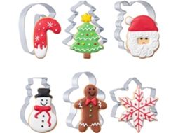 Conjunto De 6 Cortadores De Biscoitos, Em Aço Inoxidável, Formatos Floco De Neve E Boneco De Gengibre, Tema De Natal
