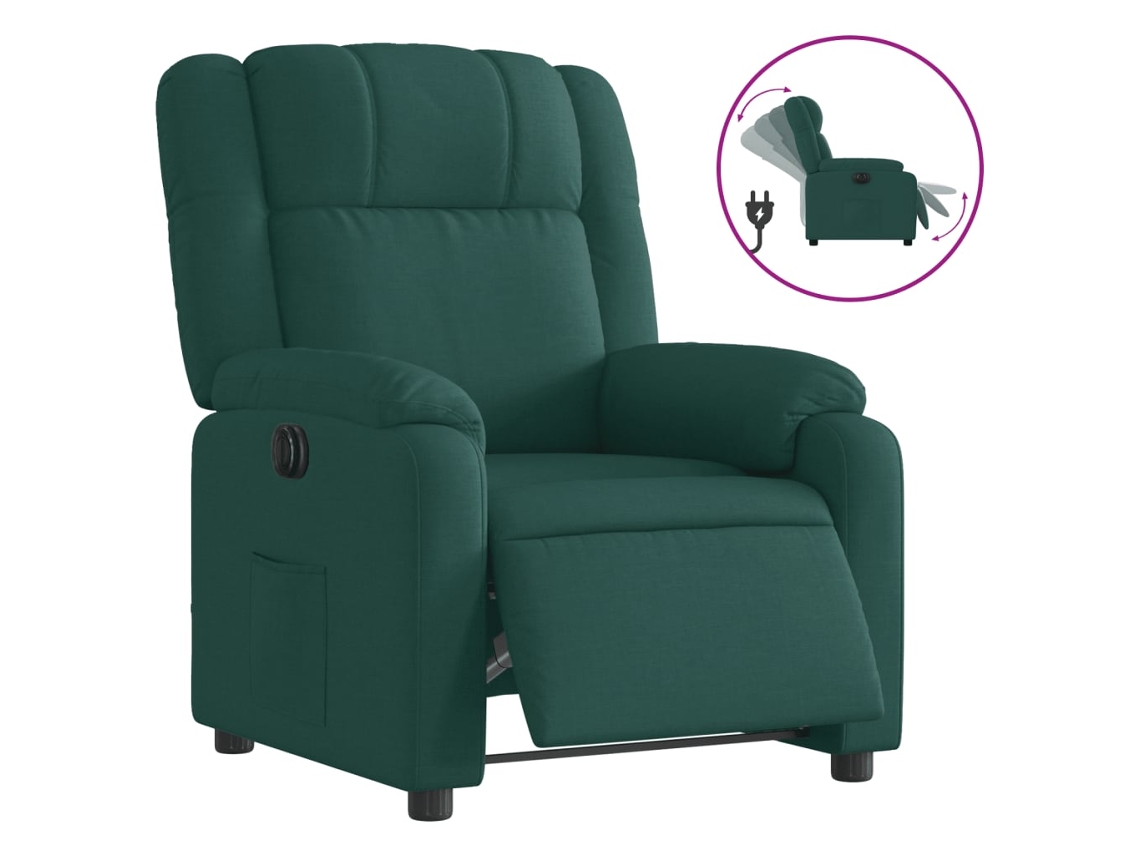 Electric Recliner Chair, Electric Recliner Chairs Vidaxl Verde Tecido