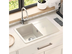 Vidaxl Pia 80% Quartzo E 20% Resina 670 X 460 Mm Bege