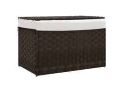 Cesto para Roupa Suja VIDAXL Marrom Rattan / Vime 55.5X35X34 Cm