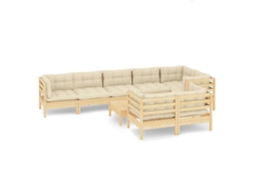Garden Lounge Set, Garden Lounge Sets Vidaxl Creme Madeira De Pinho (n/a)