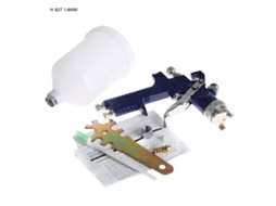 Pistola pneumática com design de gravidade e bico de 1,4 mm.