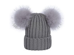 2026 gorro de Punto com Dois Pompons de Pelúcia para Mulher Moda Coreana Inverno Tela Elástica Pacote de 2