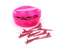 2026 50 Pinças para Cabelo Mini Clips de Cabelo Ferramenta de Penteado Salão Cor Vermelho Rosa