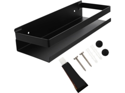 Prateleira De Parede Healifty Em Metal Preto, 30cm, Em Aço Inoxidável, Para Cozinha E Banheiro