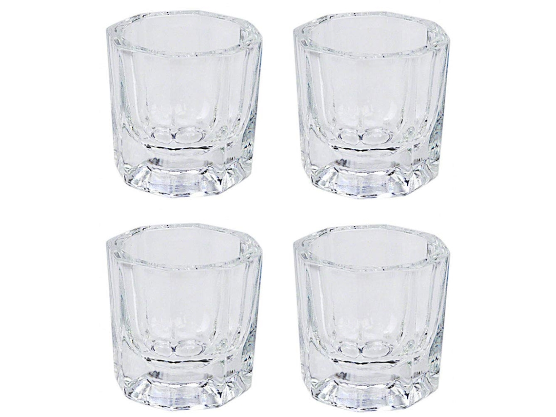 4 Copos de Vidro Octogonais para Unhas AURUM