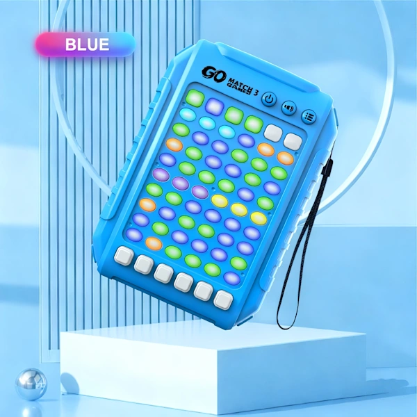 Brinquedo Eletrônico Portátil, com Quebra cabeça, Azul AQUAFORGE