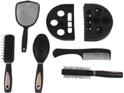 Conjunto de 5 Escovas de Cabelo Femininas com Espelho SFUSHOS