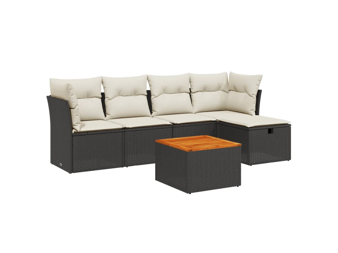 Garden Sofa Set, Garden Sofa Sets Vidaxl Preto Rattan / Vime (n/a)