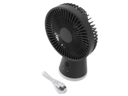 Ventilador Mesa Portátil Usb Recarregável 5 Velocidades Cinza Escuro