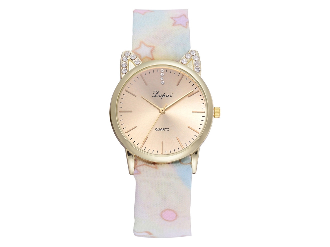 Relógio de Pulso Feminino Lvpai Quartzo com Pulseira de Tecido Moda Casual Branco