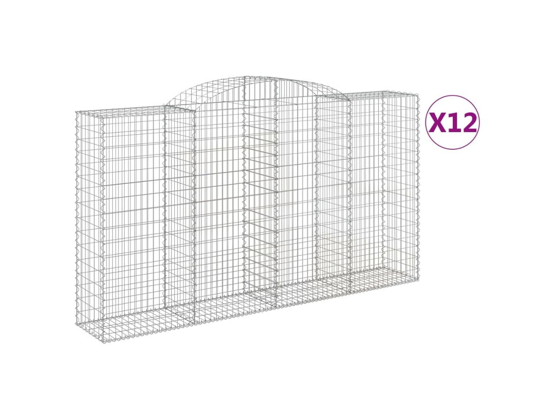 Gabion Basket, Gabion Baskets Vidaxl Prateado Ferro (300 X 50 X 160/180 Cm)