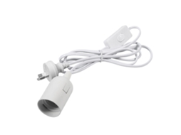 Base de lâmpada pendente E27 com fio 1,7m interruptor apoio branco preto