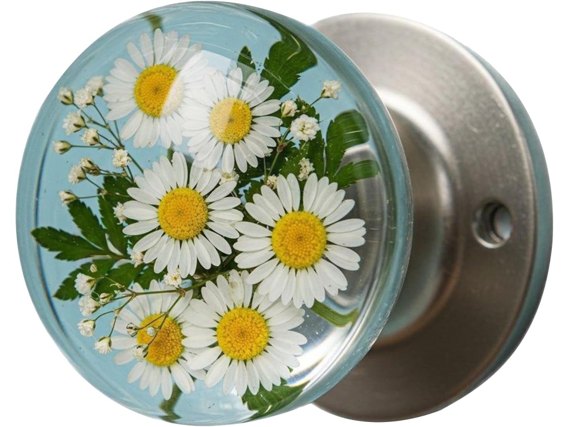 Puxador De Porta Em Resina Com Cristais Artísticos E Design Floral, Feito À Mão, Para Decoração De Quarto Ou Reforma