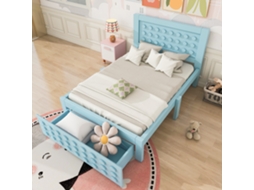 Cama De Madeira 90x200 Cm Com Gavetas E Armazenamento Sem Colchão