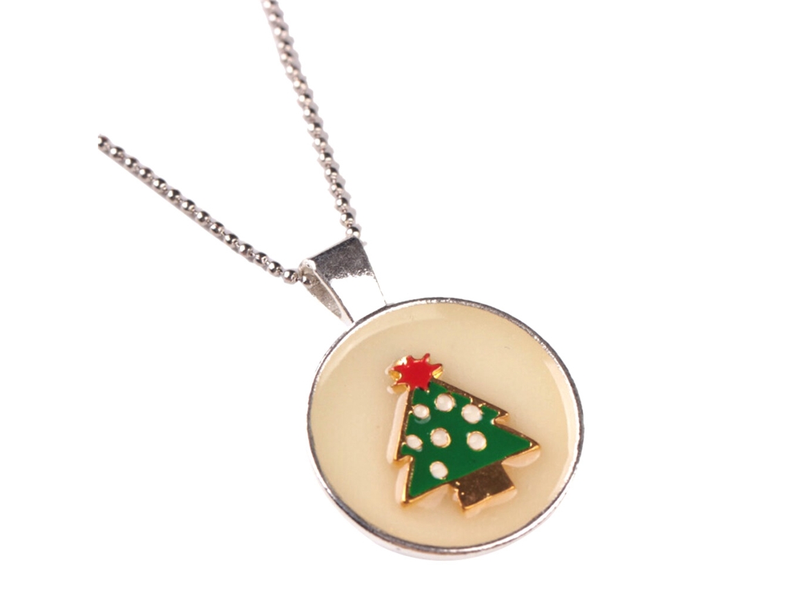 Pingente De Natal De Liga Luminoso Estilo Ocidental Colar De Ouro Para Mulheres