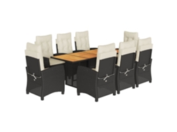 Garden Dining Set, Garden Dining Sets Vidaxl Preto Rattan / Vime (n/a)