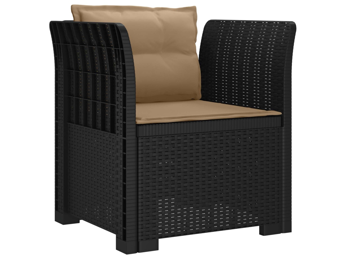 Maison Exclusive - Poltrona 1 Lugar Com Almofadas Look Rattan Pp Antracite