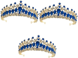Coroa De Noiva De 3 Peças Com Strass Brilhantes Para Mulheres, Acessório Elegante Para Vestido De Noiva E