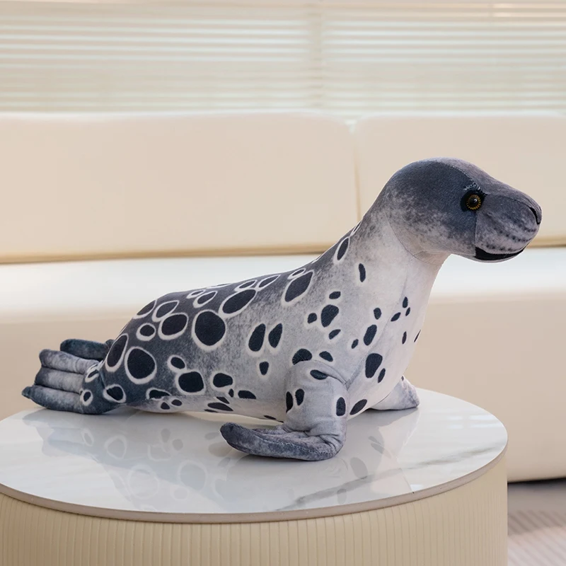 (cinza, 60cm) Selo Pelúcia Realista da Animated Design - Anime Pelúcia Brinquedo