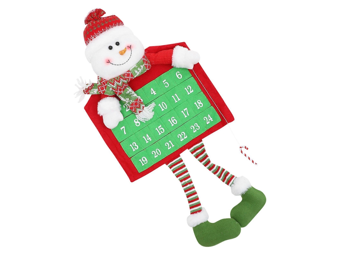Calendário Do Advento De Natal Com Boneco De Neve Para Pendurar E Decorar