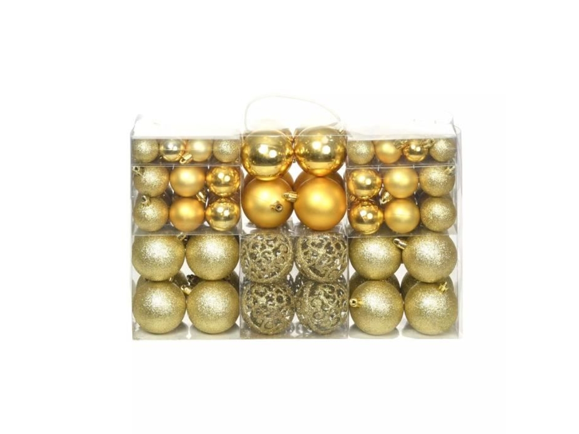 Conjunto de bolas de Natal VGEBY® 100 peças 6 cm ouro -Plástico -SIM VGEBY