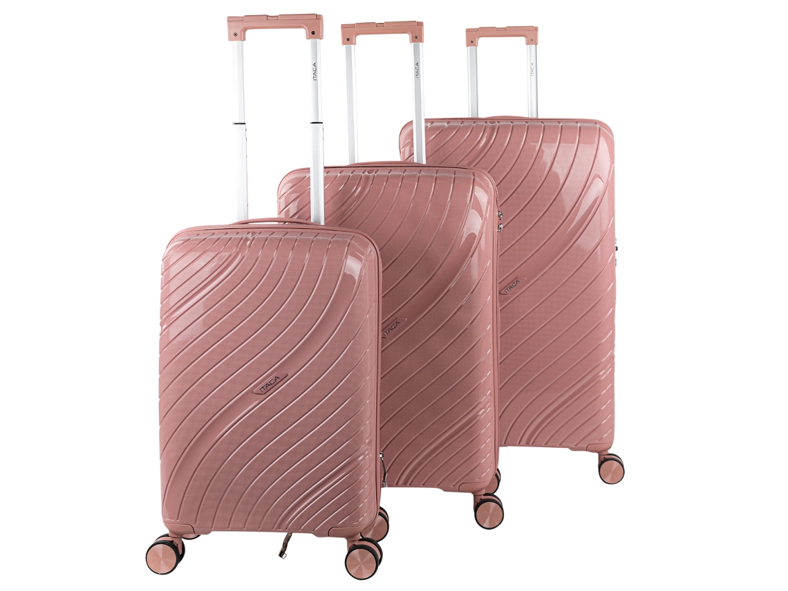 Pp ITACA Danube Rosa Hard Suitcase Set (48x75x30 Cm 94l)