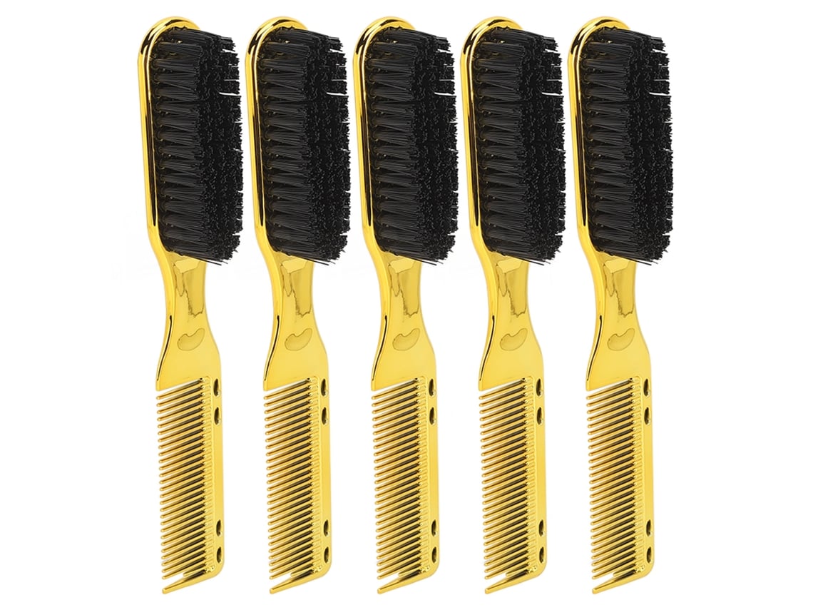 5pcs Pente De Cabelo E Barba Duplo Fim Nylon Ergonômico Ferramenta De Estilo Para Homens Ouro